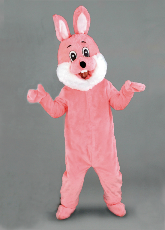 Costume mascotte de lapin rose